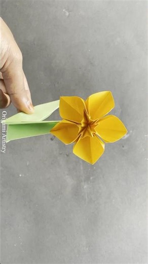 How to make a Paper Flower - Origami Daffodil Flower Making Tutorial- Paper Daffodil Flower