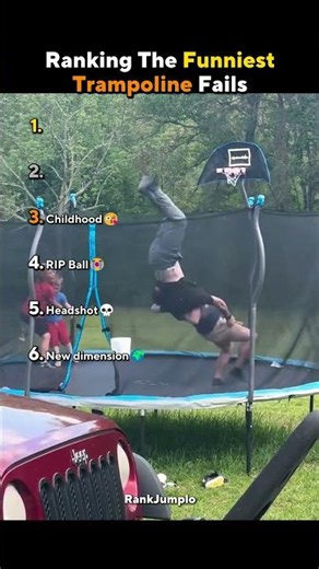 Ranking the funniest trampoline fails 💀🗿 #usa