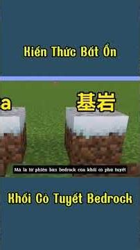 Khối Cỏ Phủ Tuyết Phiên Bản Bedrock 🤣 #shorts