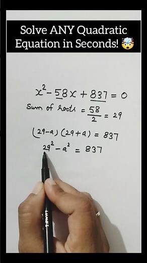 "Solve ANY Quadratic Equation in Seconds! 🤯 | Fast Mental Maths Trick"#maths #quadratic