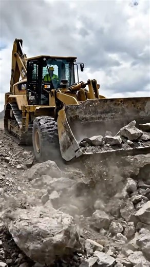 TLB is pushing a rock. #bolldozer #automobile #bulldozerofficial #farming #grander #tlb