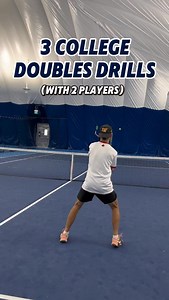 3 simple yet effective volley drills to help improve your net game! (With only 2 players) ⬇️⬇️ 1. Volley cross court to baseliner Since the majority of doubles points are played with one player up at the net and one at the baseline, many exchanges will happen in this position. Being able to stay solid and get the volley deep is essential to keeping a neutral/offensive position at the net. 2. Slow close crosscourt put away volley This drill is a little bit more realistic than the first one. Ideal