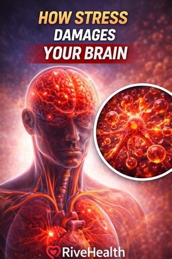 Stress affects more than your mood. This 3D medical animation shows how chronic stress impacts the brain. #Stress #BrainHealth #RiveHealth #MedicalAnimation #HumanBody