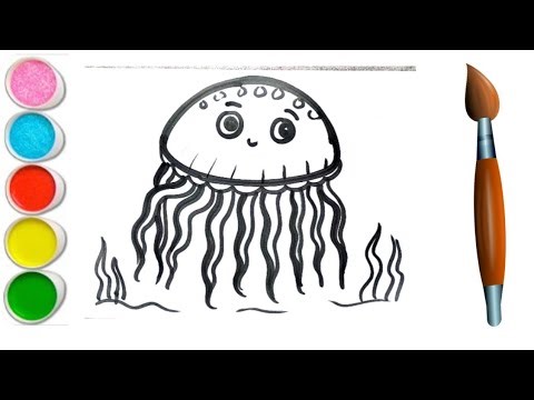 Jellyfish drawing for kids | How to draw jellyfish step by step | Kids drawing #jellyfish