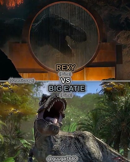 #Rexy VS #BigEatie #jurassicworld #chaostheory #jwd #dinosaurs #trex #edit #viral #shorts #1v1