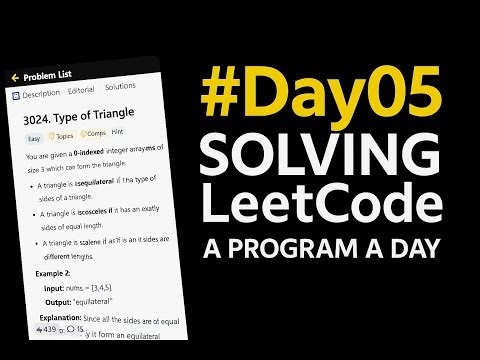 Type of Triangle | Leetcode | A Program A Day | #Day05