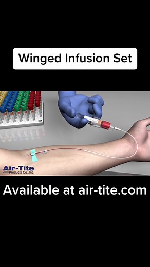 Air-Tite’s scalp vein sets have flexible wings hold the needle in position and prevent inadvertent pullout. #AirTite #wingedinfusion #Blooddraw #medicalsupplies #medicalproduct #medicalproducts #humanhealth #healthcare