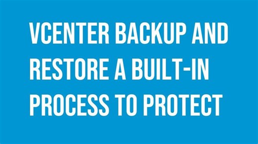 VMware native vCenter Backup and Restore configuration, inventory, and database. | RAUL ROMERO