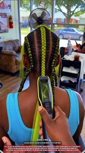Electric Braiding Machine Assisting During Hair Styling Work