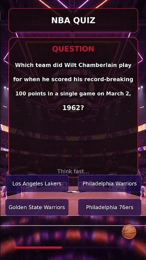 NBA Quiz: Wilt's 100-Point Game! 🤯🏀