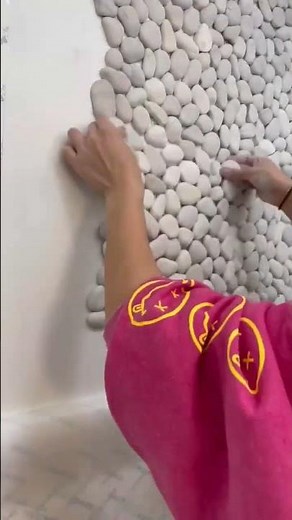 Making Pebble wall (Indoor Feature wall) | DIY stone wall