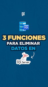 3 funciones de SQL Server para eliminar datos que todo analista debería conocer 📊 Comparamos estas tres funciones 👇 DROP 💥 ¿Necesitas deshacerte de una tabla por completo? Con DROP, puedes eliminar no solo los datos, sino también toda la estructura de la tabla. Ten cuidado: una vez hecho, ¡no hay vuelta atrás! 😱 DELETE 🧽 La función DELETE es ideal cuando necesitas eliminar datos de manera específica. Puedes filtrar los registros que deseas borrar usando condiciones WHERE, lo que te permite 