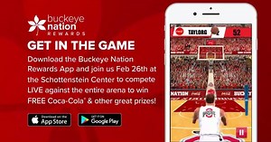 Download the new Buckeye Nation Rewards App and play the Coca-Cola Basketball Challenge Live at the men’s basketball game on Feb. 26 for a FREE 22-oz. Coca-Cola!  buckeyenationrewards.com/home #GoBucks | Ohio State Buckeyes | Facebook