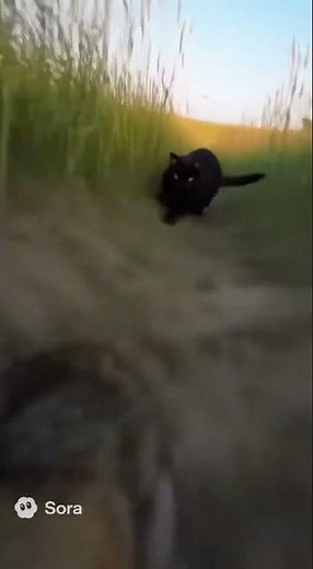 Mother Rabbit vs. Cat: Scared Into Reverse!