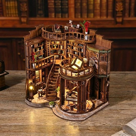 3D Book Nook Diorama - Miniature Library Scene With LED Lights | DIY Booknook Kit - Etsy