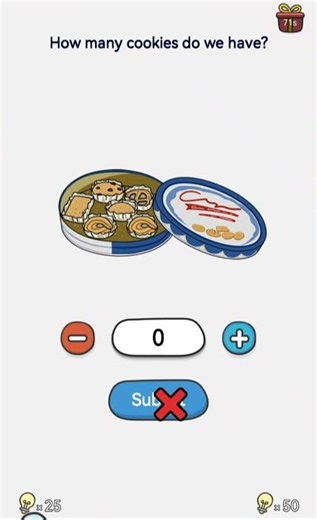 brain out level 42 and how many cookies do we have?