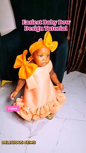 35 reactions · 3 comments | Easiest Baby Bow Tutorial Learn How To Sew Baby Dress And Beautiful Bow Full Tutorial Of The Trendy Dress Is On Link On My Profile For Instagram Check Comment For Link If You Are Watching From Facebook. #sewingtutorial #sewingreels #Sewingbowz #Babybowtutorial #Childrendresstutorial #Howtosewtrendybabydress #Fashionstudent #Fashionschool | Design By Delicious Favour | Facebook