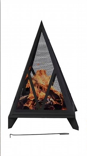 Majestic Pyramid Steel Mesh Wood Burning Fire Bowl Pit