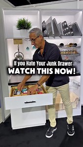 If your junk drawer is out of control, this will change everything. This two-tier flip-out junk drawer turns one standard 24-inch drawer box into double the storage and organization without remodeling. It flips out so everything is visible and easy to reach, installs as an easy DIY, and comes as a complete kit with everything included — including soft-close drawer glides for smooth, quiet operation. It’s a smart, space-saving solution that finally makes junk drawers functional instead of frustra
