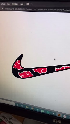 Custom Akatsuki Nike Logo #fy #fyp #akatsuki #nike #logo #embroidery #embroiderymachine