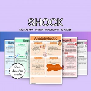 Shock Nursing School Notes, Shock and Hemodynamics Study Guide, Shock Cheat Sheet for Student Nurse, Shock Clinical Flash Cards - Etsy Canada