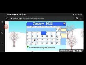 Starfall calendar for January 5th 2022