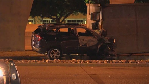 Driver killed in fiery crash with electrical box off Dallas North Tollway, Plano police say