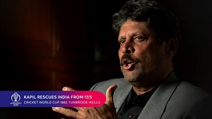 First up in today's Bira 91 ICC Cricket World Cup Greatest Moments match-up is Kapil Dev's astonishing 175* against Zimbabwe in 1983, which rescued India from 17/5. Vote for it here to progress to the next round: bit.ly/CWCGreatestMoments | ICC - International Cricket Council
