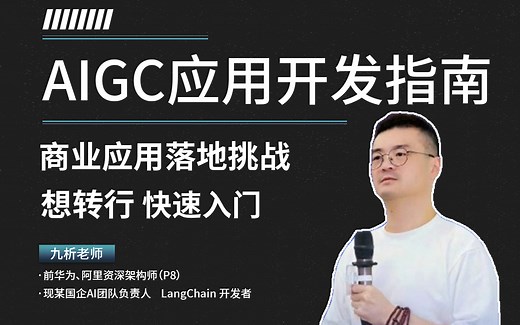 强推！不愧是AI大佬精讲的【AIGC应用开发】进阶教程！从原理讲解、项目实战到商业应用落地一次性讲明白！