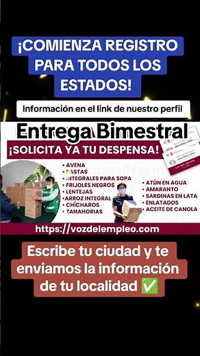 Registros a la entrega de despensas bimestrales, bienestar y DIF