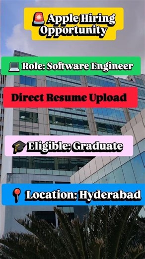 Apple hiring ||Check Description 👇|| #AppleHiring #SoftwareEngineer #ITJobsIndia #HyderabadJobs #it