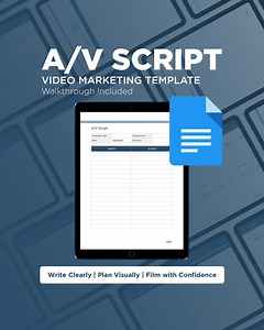 Video Script Template: A/V Format Google Doc for Content Creators and Small Businesses - Etsy