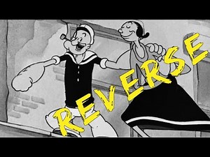 REVERSE - The Paneless Window Washer 1937 / Popeye The Sailor / Popeye cartoon /