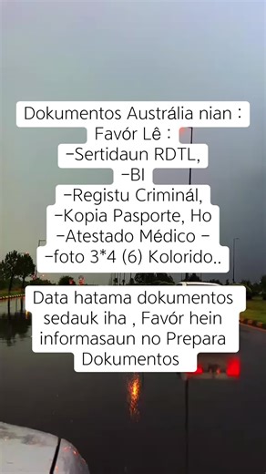 Dokumentos Austrália nian : Favór Lê : -Sertidaun RDTL, -BI -Registu Criminál, -Kopia Pasporte, Ho -Atestado Médico - -foto 3*4 (6) Kolorido#timorleste🇹🇱 #fypシ゚viral #fypシ #foryou