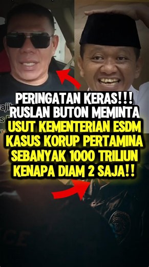 KERAS!! RUSLAN BUTON PERINGATI MENTERI ESDM SOAL KORUPSI PERTAMINA 1000 T #shorts