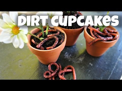 How to Make Dirt Cupcakes - Oreos & DIY Gummy Worms