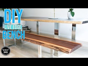 How To Make a Live Edge Walnut Slab Sitting Bench || DIY Woodworking Project