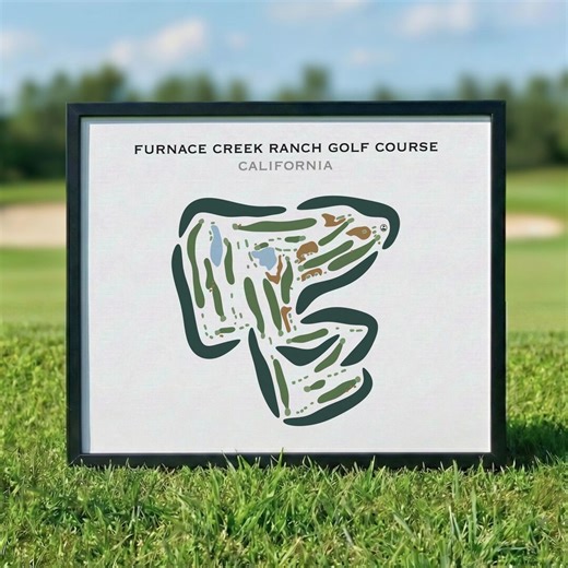 Furnace Creek Golf Course, CA | Golf Course Map, Golf Map, Golfer Gift For Him, Scorecard Layout, Golfer Boyfriend Gift,Art Print Decor