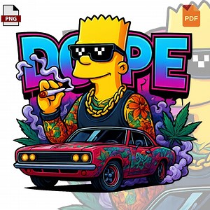 Dope Cartoon Gangster Art PNG, Street Wear Illustration With Muscle Car, Digital Download - Etsy