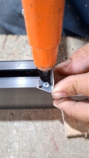 wood and spigot installation for anti-drop door corners, #aluminium #works #shots #wood #woodworking