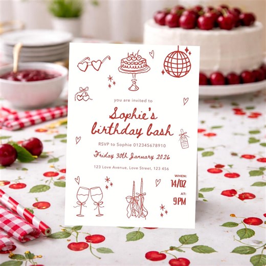 Birthday Party Invitation Template, Editable Party Invite, Canva Design Edit, Printable - Etsy