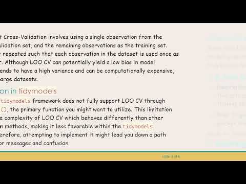 Implementing loo_cv in tidymodels: What You Need to Know