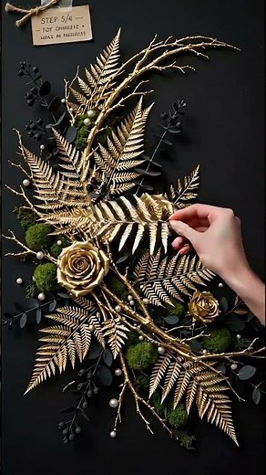 Golden Crescent Moon Wreath DIY ✨🌙 #botanicalart #diy #handmade