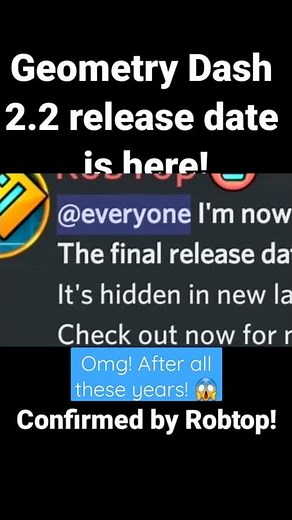 Geometry Dash 2.2 Release Date Is Here!