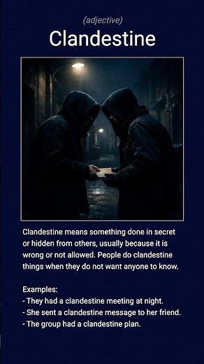 English word 'clandestine' adjective C1