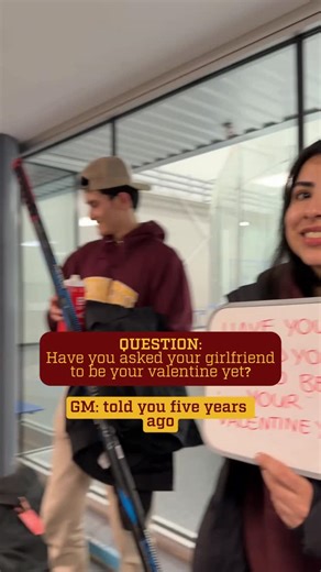 Fighting Squirrels Hockey on Instagram: "Squirrels #QOTD - Valentines Day (filmed two weeks ago) #ProtectOurNuts🐿️ #Hockey #Postgame #Interview"