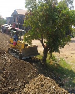 Action incredible Bulldozer Pushing Soil Clear Fire Waste To Build Road in Village And Dump Truck Unloading | Part 1 | Bulldozer Cambodia