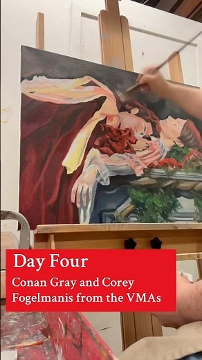 Day Four of Painting Conan Gray and Corey Fogelmanis from the VMAs