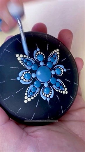 I love experimenting with patterns and seeing where they lead. Painting this mandala stone was a challenge, but the joy I found in creating it was worth it. #mandala #satisfyingvideos #dotmandala #dotart #smallbuisness | Delicate Dots