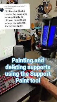Bambu Studio painting and deleting supports using the support paint tool #3dprinting